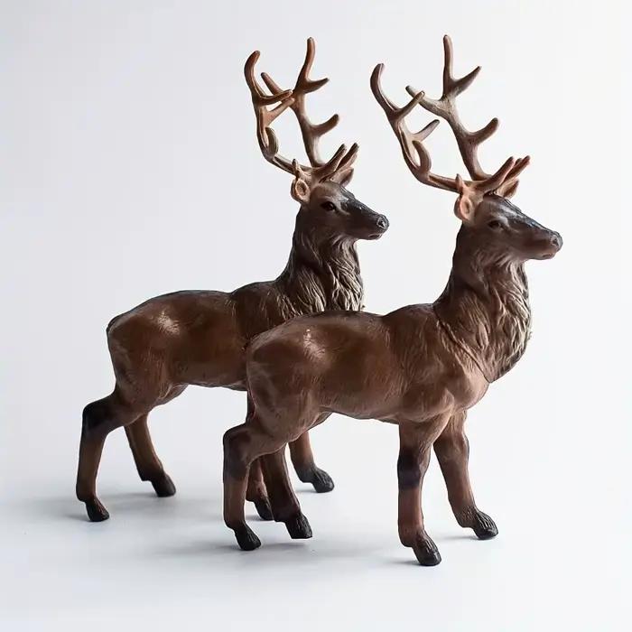 2 pièces, sans électricité, faciles à nettoyer - Parfaites pour la maison, le bureau ou comme cadeau, décoration de maison en forme de cerf, décoration de table de fête.