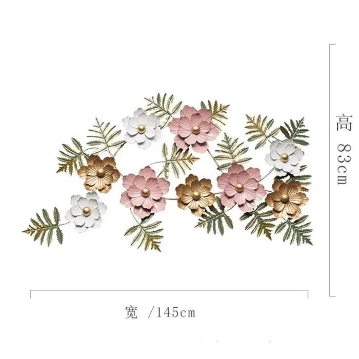Décoration murale de fleurs de pépinière en métal nordique