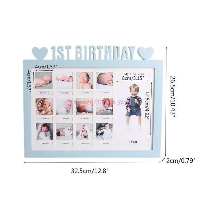 Cadre photo première année bébé 0 à 12 mois souvenir affichage d'images à faire soi-même occaions spéciales pour enfants