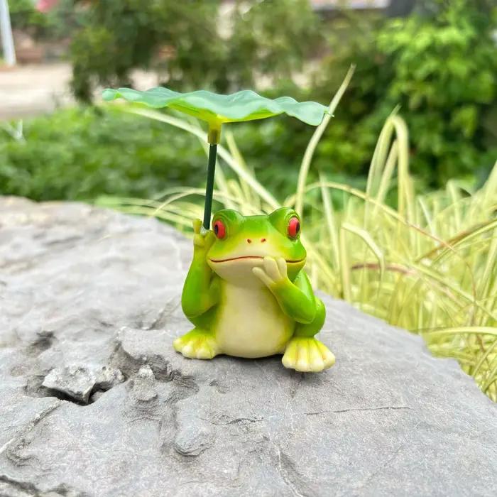 Statues de jardin mignonnes en forme de grenouille