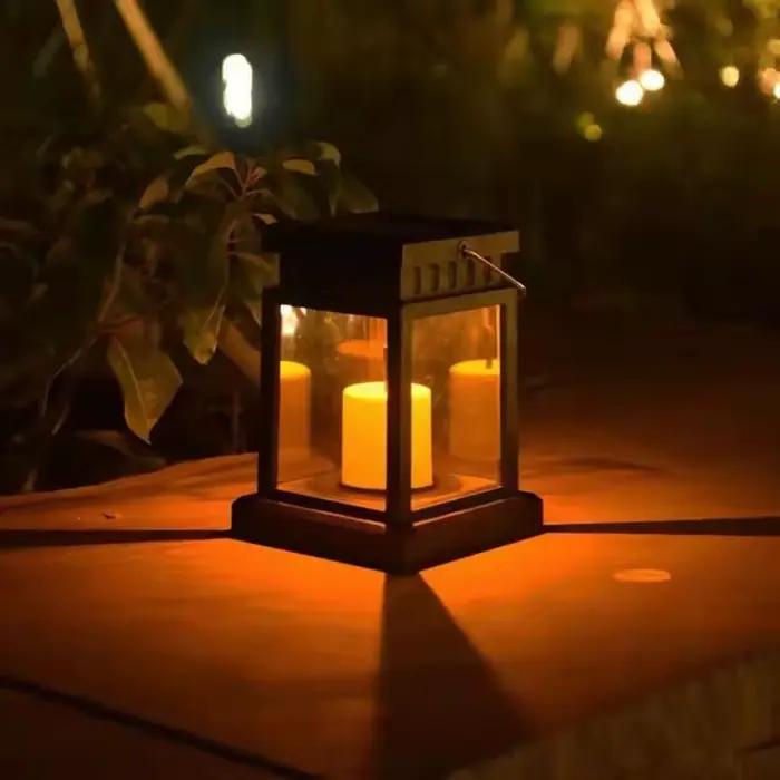 Lanterne solaire de palais, lampes solaires d'extérieur, éclairage paysager de pelouse, lampe à bougie suspendue étanche, lampe d'ambiance pour jardin, cour et décorations.