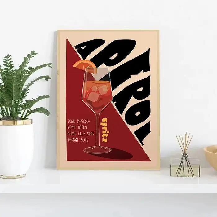 Affiche d'art de café de Cocktail Vintage scandinave