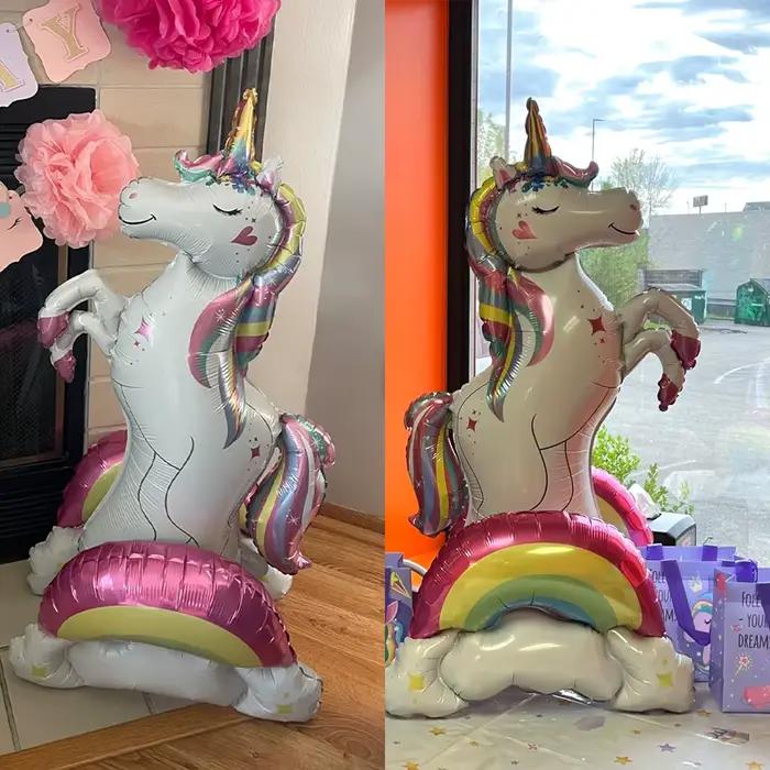 Décoration d'anniversaire licorne, vaisselle, assiettes en papier, gobelets, serviettes, bannière, ballons pour filles, fournitures de fête d'anniversaire licorne arc-en-ciel