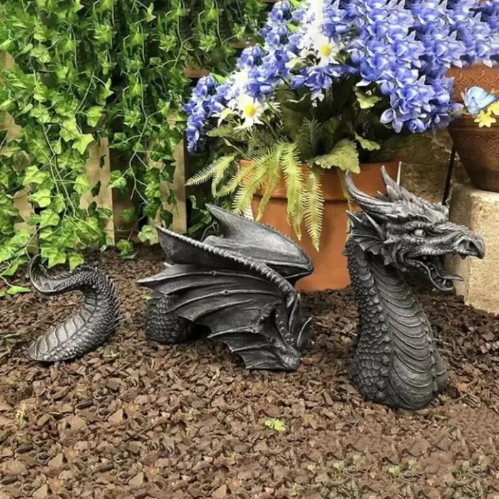 Sculpture de dragon en résine