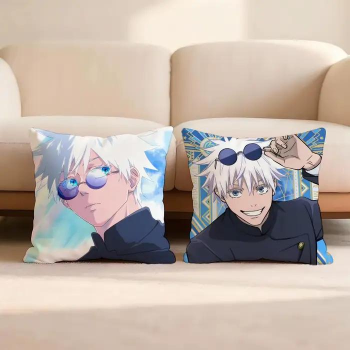 Housse de coussin J-Jujutsu Anime K-Kaisen pour la maison et la voiture, housse de coussin multi-usages - réversible, douce et durable pour un usage quotidien