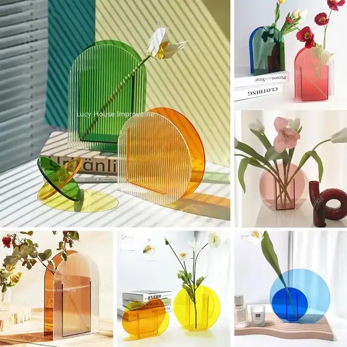 Vases en acrylique arc-en-ciel pour documents