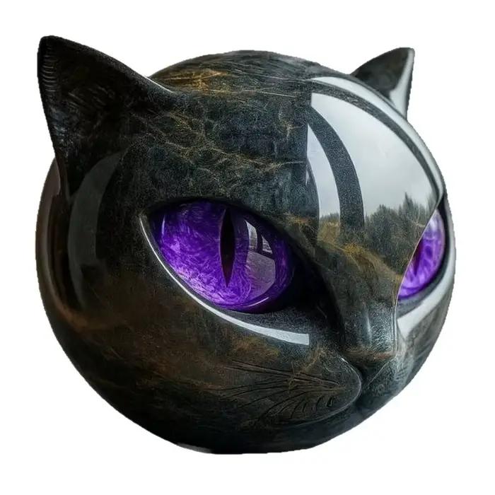 Figurine décorative en pierre de chat noir