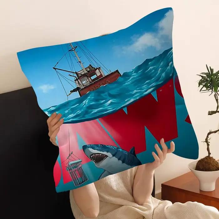 Housse de coussin J-JAWS Movie, style ferme, pour décorations de canapé et de la maison