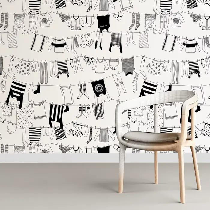 Papier peint mural noir et blanc