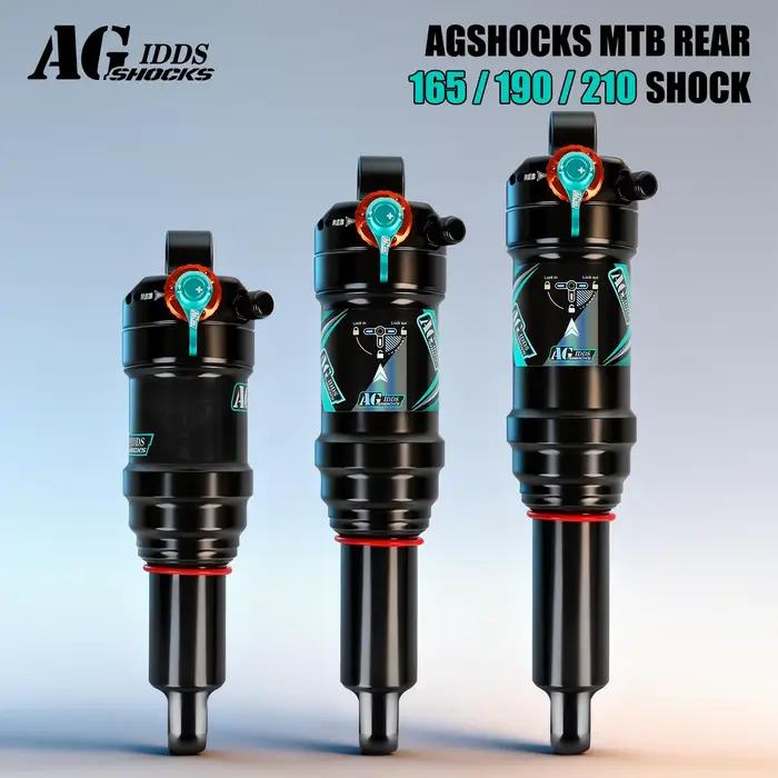 Amortisseur arrière de vélo de montagne AGSHOCKS Dual-Air Deluxe Select Air Sprung Shock 165/190/210mm Soft Tail pour descente