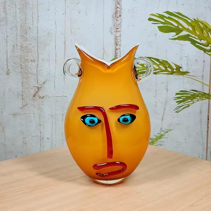 Vase en verre européen peint à la main