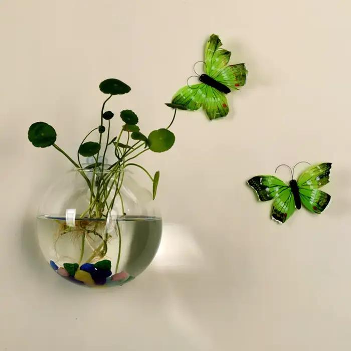 Vase en verre à suspendre au mur