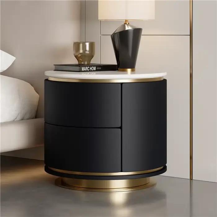 Table De nuit ronde Design délicatesse créative Simple moderne nordique Tables De chevet lumière luxe Mesitas De Noche meubles De chambre