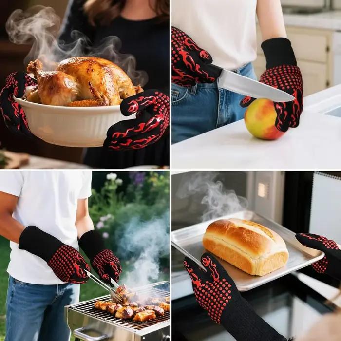 Gants de Barbecue ignifuges, résistants à la chaleur, mitaines résistantes aux coupures, gants de four en Silicone antidérapants, gants de cuisine pour Barbecue, cuisson