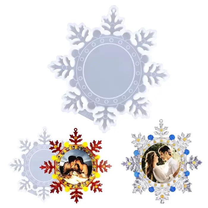 Cadre Photo de noël en résine époxy, moule en Silicone, moule de moulage pour bricolage, fournitures de forme artisanale, décoration de maison, fabrication de cadeaux
