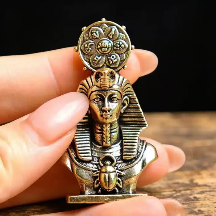 Statue de Pharaon demi-corps en bronze