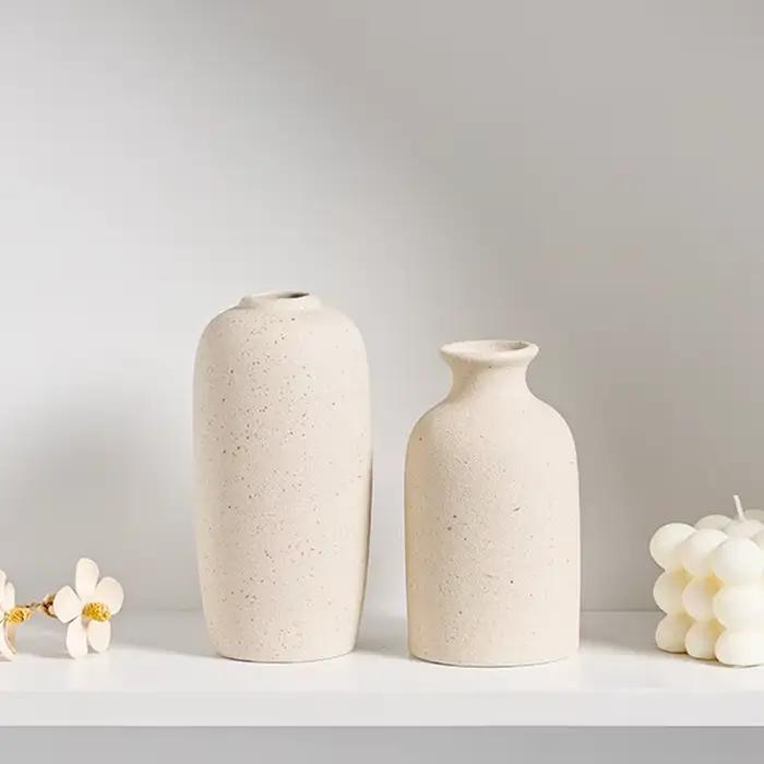 Vase en céramique INS, pot à fleurs blanc
