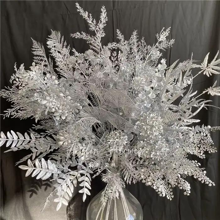 Matériaux d'arrangement de fleurs série argent