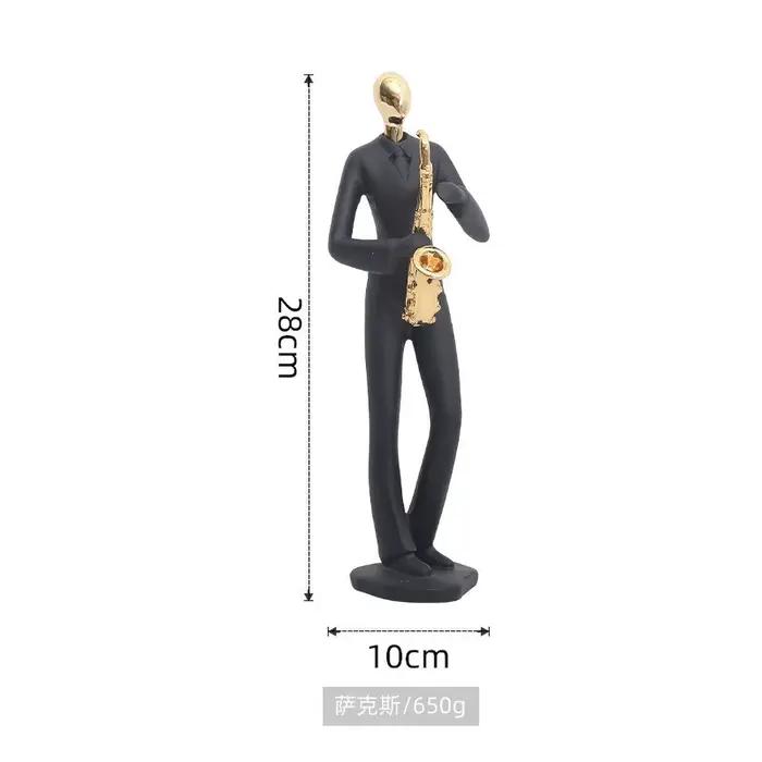 Sculpture en résine de danseuse de musique abstraite scandinave - Figurine de ballet moderne pour bibliothèque, décoration de bureau minimaliste et amateur d'art