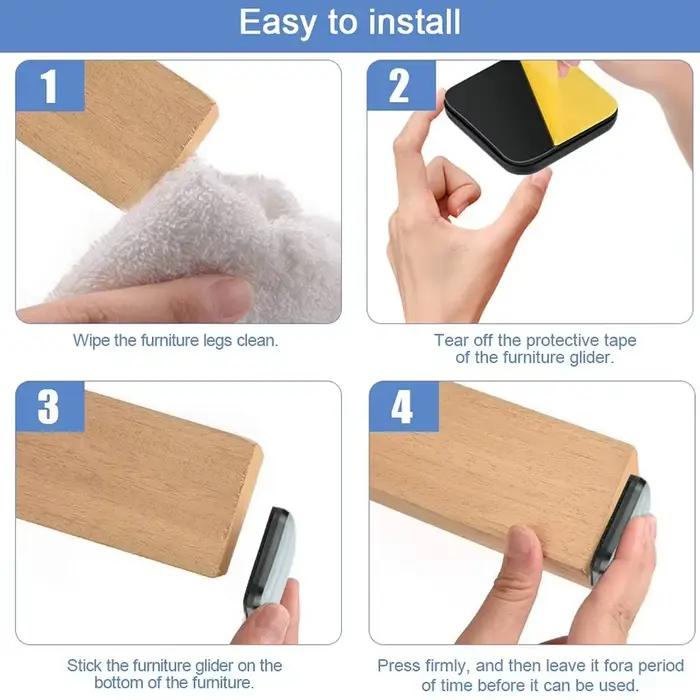 20 pièces pieds planeur patins coulissants meubles de maison curseurs meubles planeurs PTFE carré plancher Mover tampons pour matériel ménager ﻿