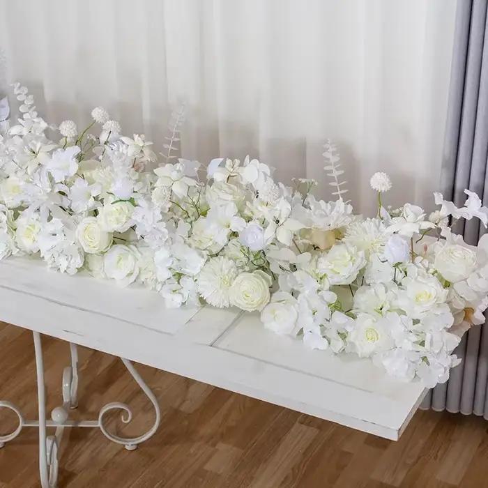 Arrangement de rangées de fausses fleurs 200x35CM