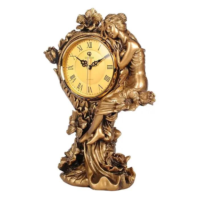 Horloge de bureau créative muette de salon de style européen
