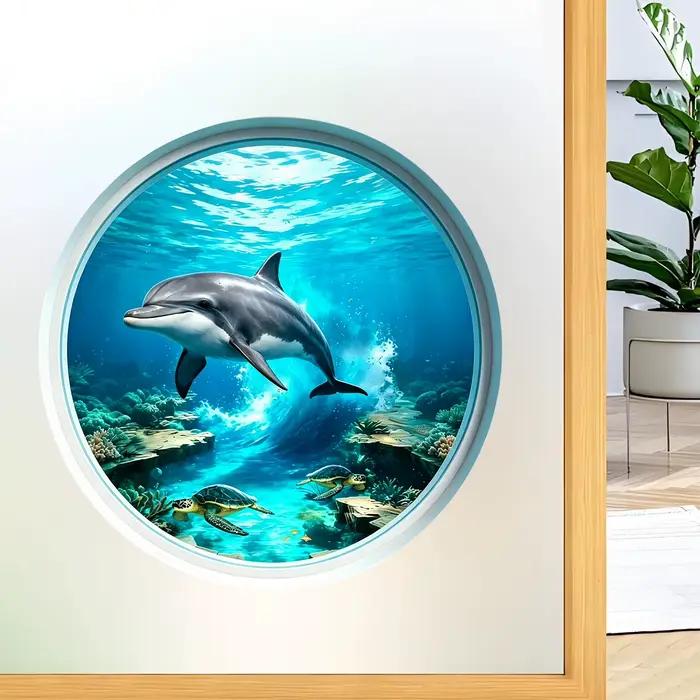 Autocollant mural en vinyle motif dauphin sous-marin