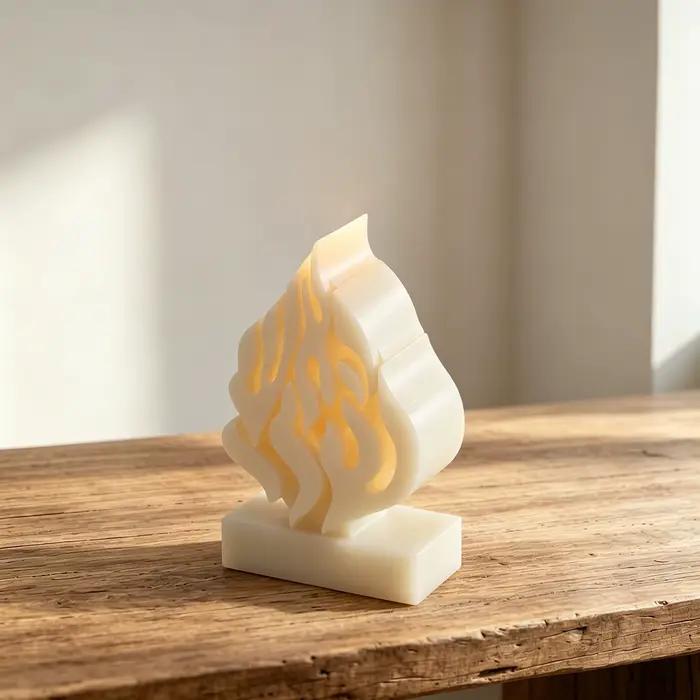 Moule en silicone Flamme Éternelle pour Hanouka et commémoration, Symbole de l'âme Neshama, Art spirituel juif, Feu 3D superposé
