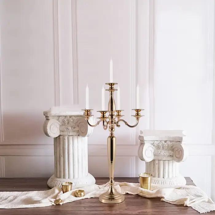 Candelabre en or noir 5 bras pour décoration de table élégante occasions spéciales mariage Noël