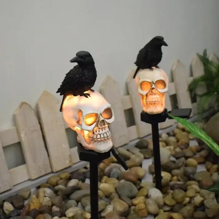 Lumière extérieure d'halloween, squelette fantôme horreur Grimace, décor de fête pour cour, maison, éclairage de vacances, décoration de jardin