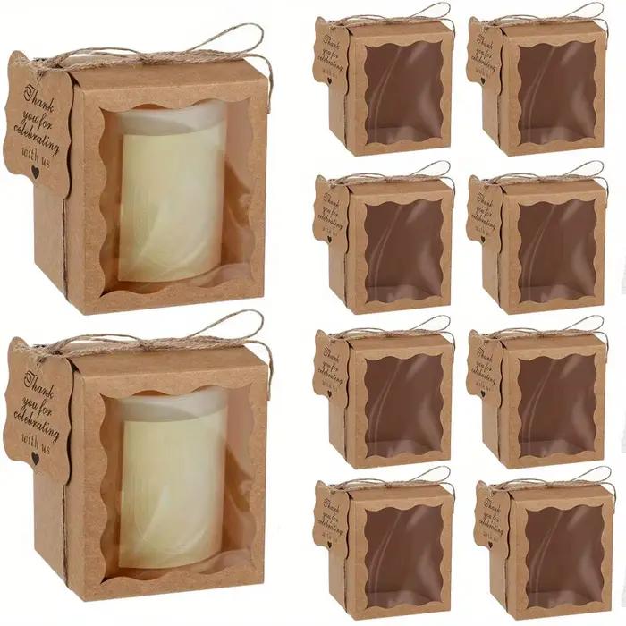 Coffrets cadeaux à bougies avec fenêtre transparente