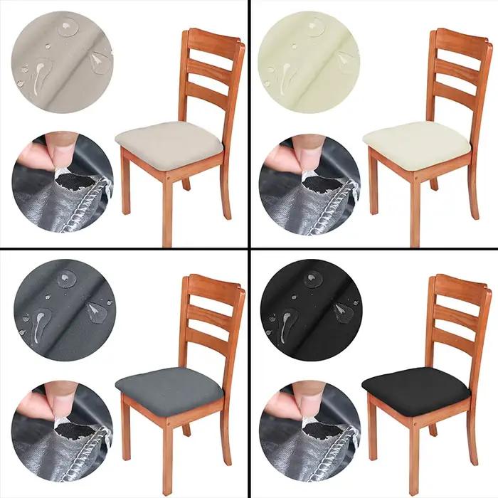 Housse de siège de chaise imperméable en tissu polyester, 2/4/6 pièces, pour l'été, fraîche, soyeuse, respirante, amovible, coussin élastique extensible