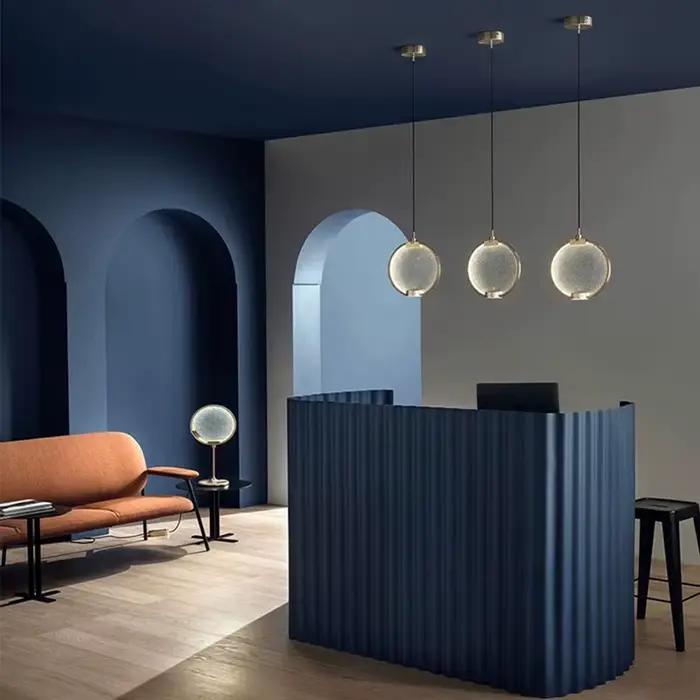 Scandi horo-Lampe LED Ronde en Verre et Métal localité, Luminaire Décoratif d'Nik, Disponible en Blanc et Rose, Idéal pour une Salle à Manger, une Cuisine ou un oral et