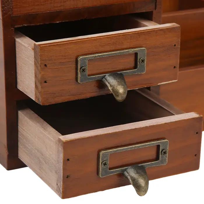 Armoire de rangement en bois multicouche rétro