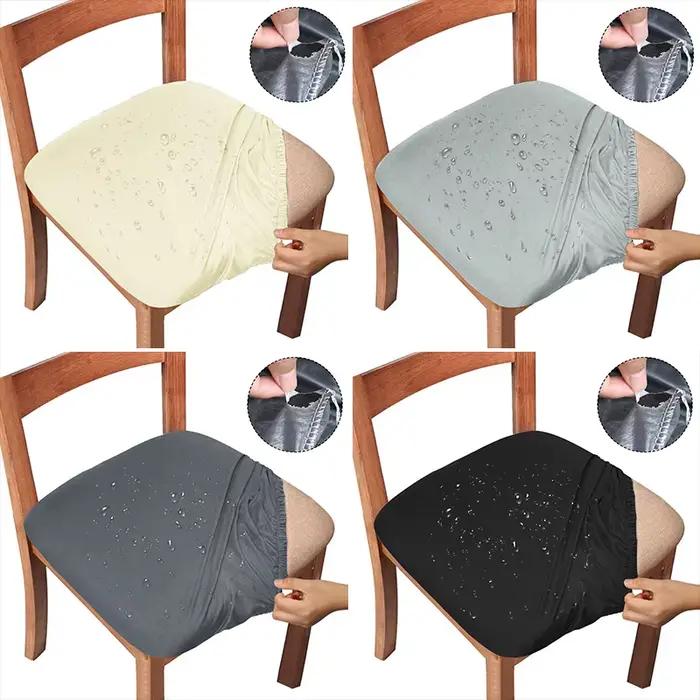 Housse de siège de chaise imperméable en tissu polyester, 2/4/6 pièces, pour l'été, fraîche, soyeuse, respirante, amovible, coussin élastique extensible