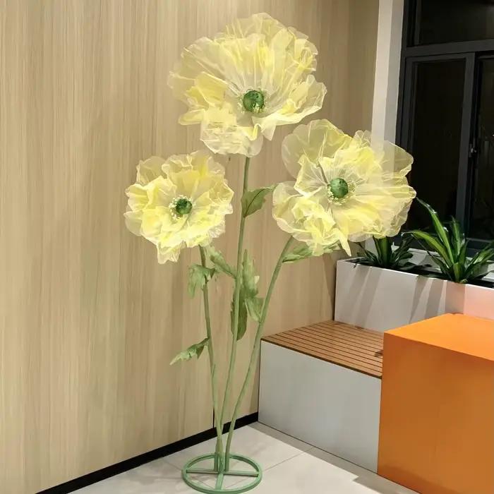1.8m accessoires de décoration de Mariage fleurs artificielles fil de soie coquelicot route plomb fleur fenêtre