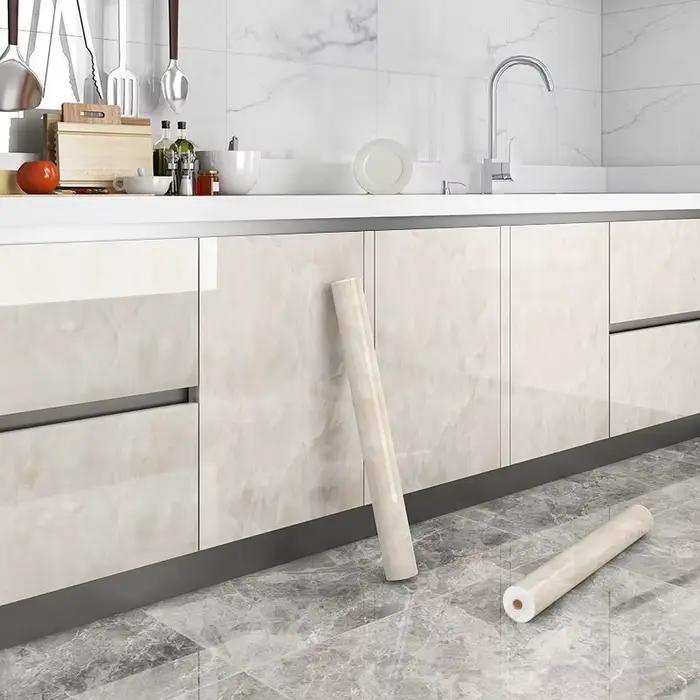 Rouleau de Papier Peint Adhésif avec Marbre de 10 Mètres