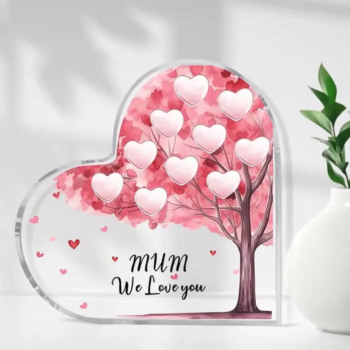 Cadeaux pour la fête des mères de la part de sa fille ou de son fils, plaque d'arbre généalogique personnalisée, panneaux décoratifs familiaux, cadeau d'anniversaire pour maman ou grand-mère