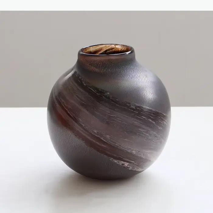 Vase rond en verre peint, pots de plantes, décoration de table, arrangement floral, vases floraux créatifs, accessoires de décoration moderne pour la maison