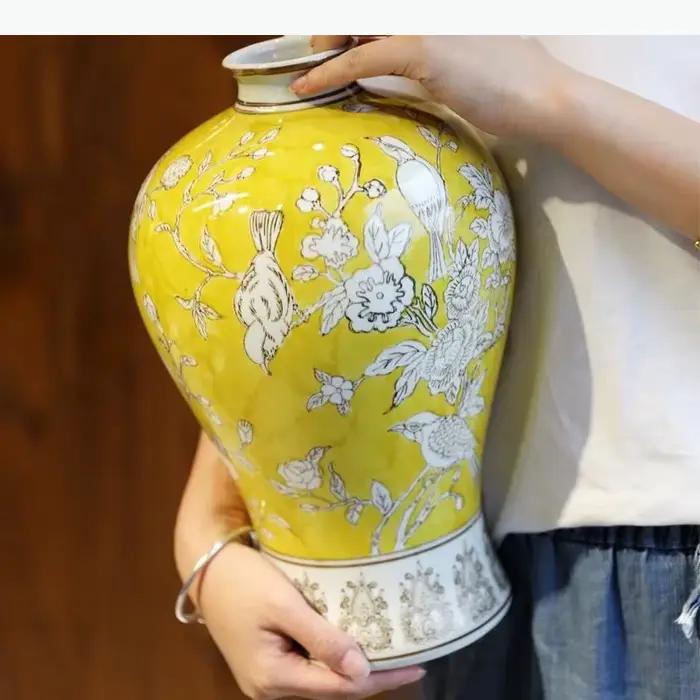 Vase en porcelaine bleue et blanche modern style decoration intérieure pour femmes occasions spéciales-decoration de table arrangement de fleurs