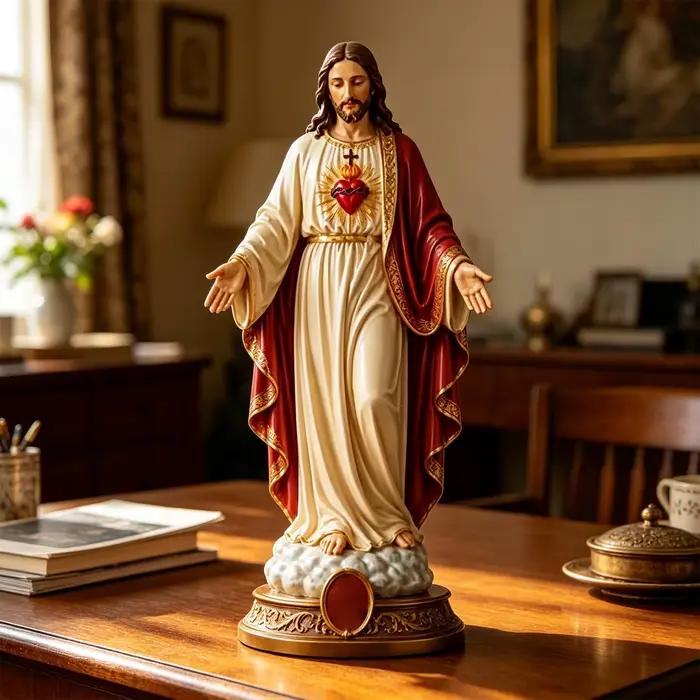 Statue de Marie 20 cm, figurine religieuse de Jésus-Christ, statues religieuses pour chambre à coucher, salon, bureau, jardin, cour, extérieur