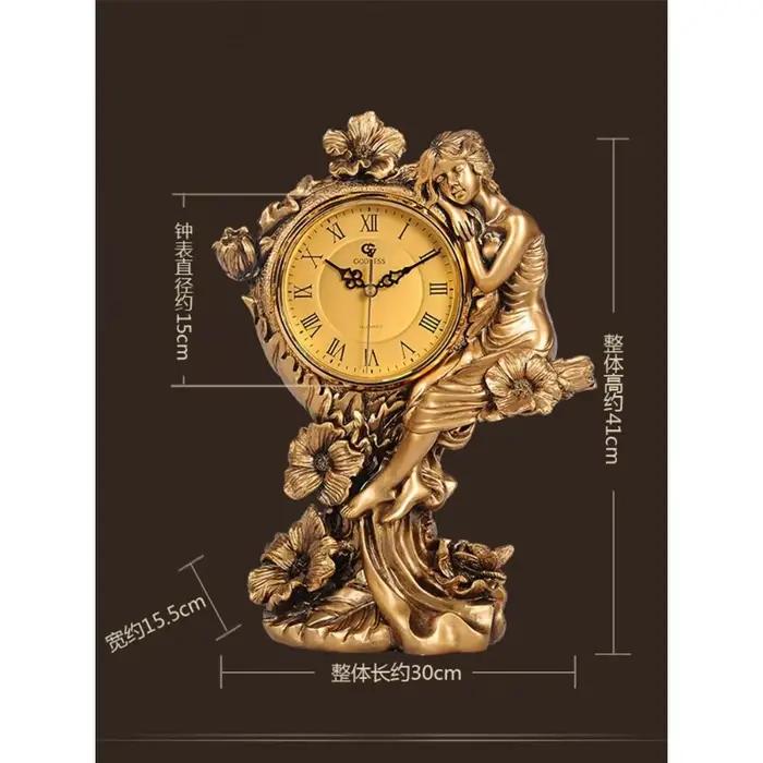 Horloge de bureau créative muette de salon de style européen