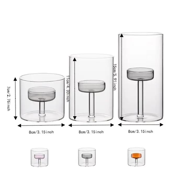 Porte-bougie en verre de style européen romantique, base solide transparente, support de bougie résistant à la chaleur, coupelle pour bougies parfumées, banquet