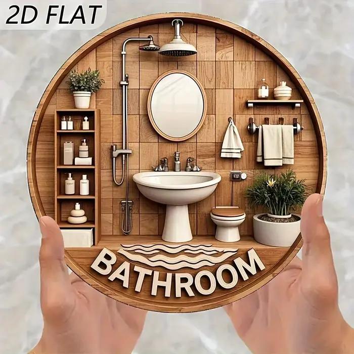 Décoration murale ronde classique plate 2D plate 2D en bois