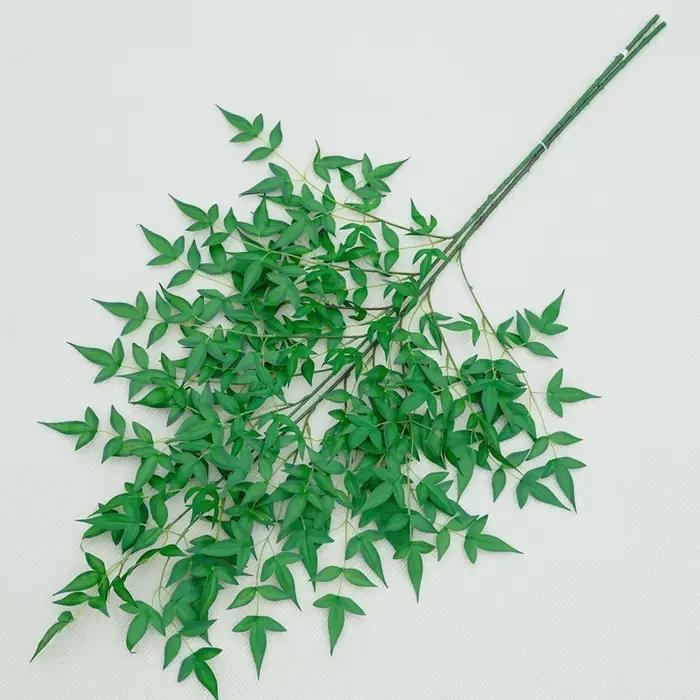 Branche Artificielle 126cm Feuilles de Bambou Vertes Décoration de Table Maison Fournitures de Photographie Matériel pour Arrangements Floraux Mariage C1803