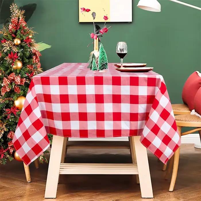 Nappe à carreaux rétro chaude rouge et blanche