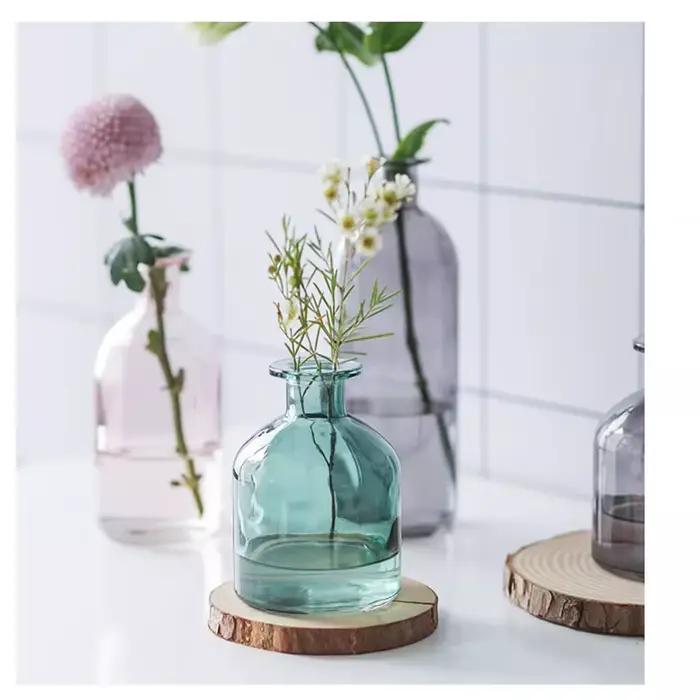 Vase en verre Transparent pour fleurs séchées, Style nordique Ins, accessoires de décoration pour la maison