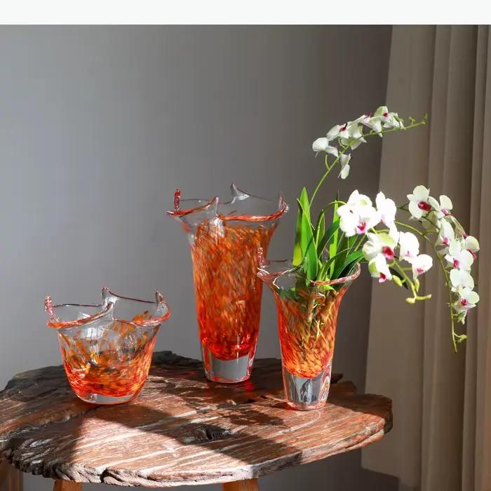 Vase en verre à bords ondulés, pots à fleurs transparents pour hydroponie, décoration de table, arrangement floral, vases floraux, décoration esthétique de la pièce