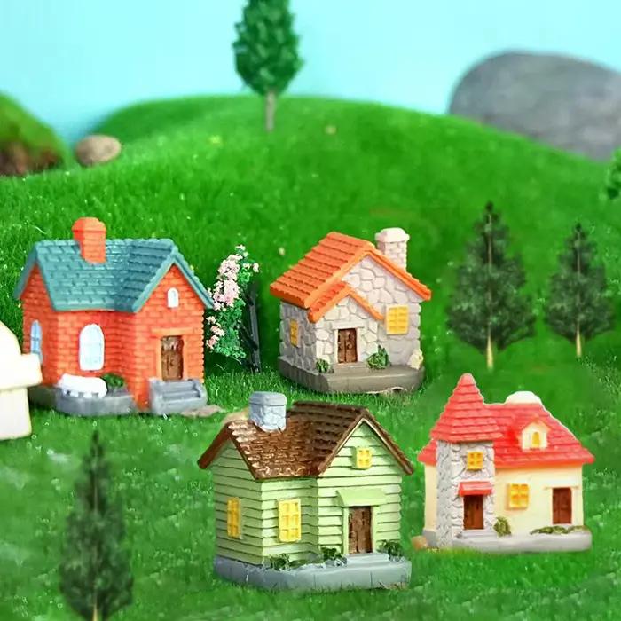 Décoration en résine, Ornement miniature, Maison de fée, Villa miniature, Paysage miniature, Bonsaï, Maison de poupées DIY pour extérieur