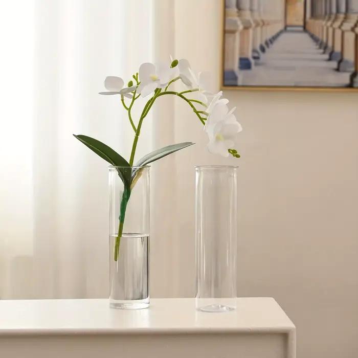 Vase cylindrique en plastique transparent